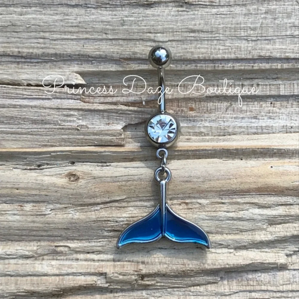 Silver Mermaid Tail Belly‎ Button Ring